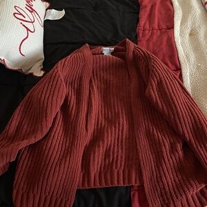 Arizona jean co Brick Red Open-Front Cardigan